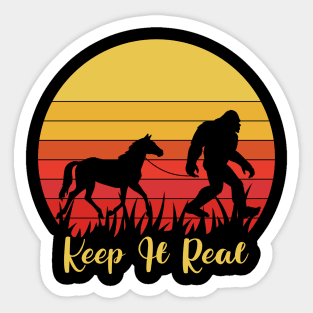 Bigfoot keep it real horse riding Sticker